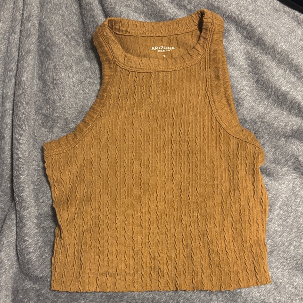 Arizona Jean Company Women's Tan Ribbed Tank Top